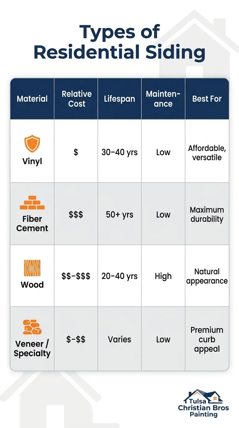 4 types of residential siding